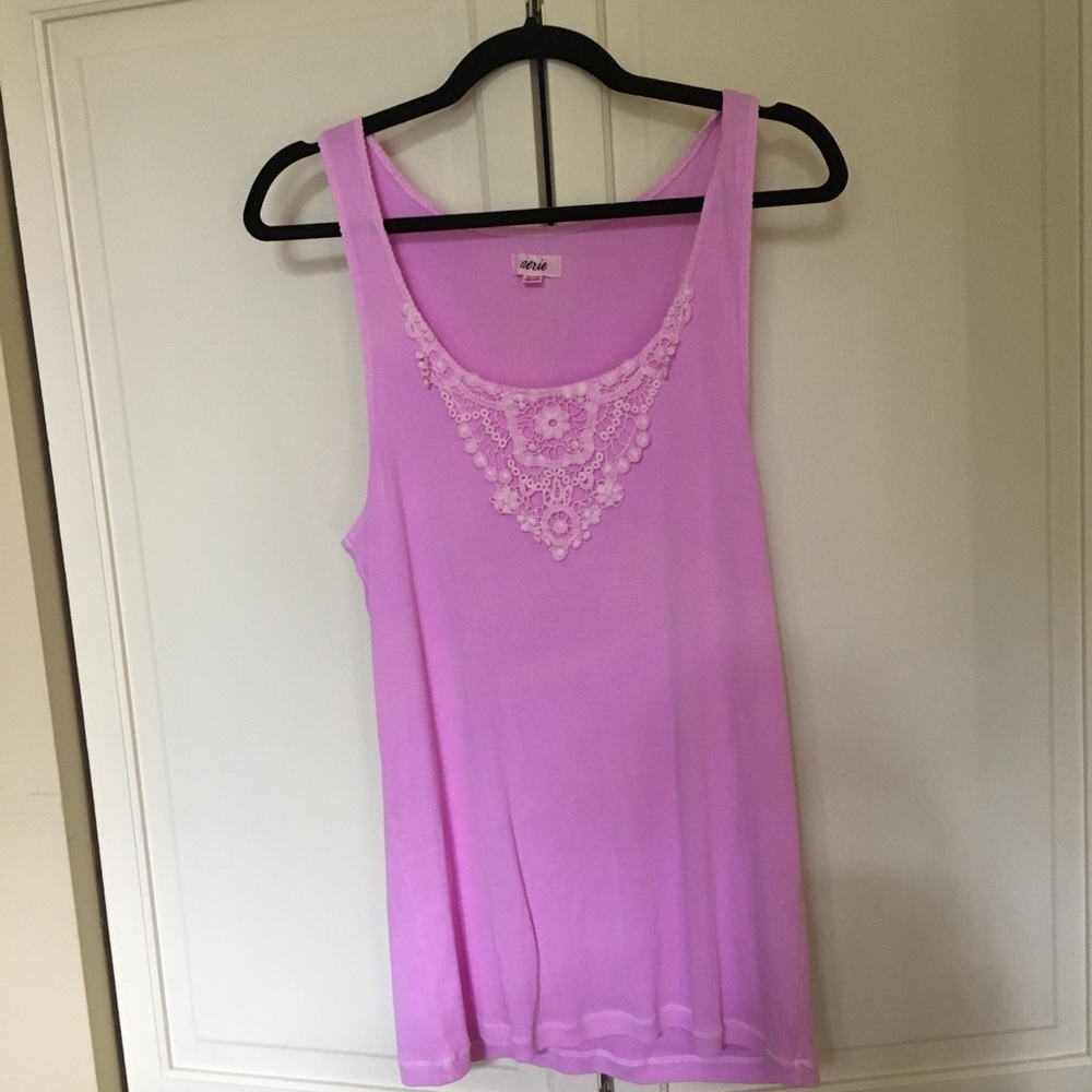 Lace Trimmed Tank Top